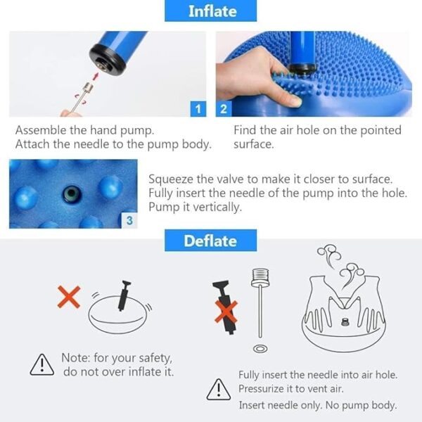 Inflated Stability Wobble Cushion Pad – Extra Thick Yoga & Balance Disc with Pump, 33 cm (13 in) – Sensory Seat Cushion for Kids & Adults, Core & Leg Workout - Image 3
