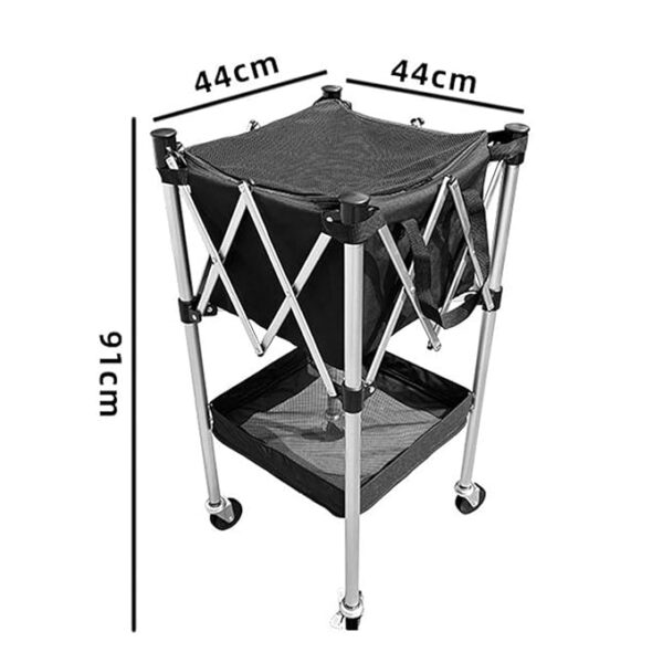 Tennis Ball Basket Cart Foldable Pickleball Storage Cart for Clubs Playrooms|Sporting Goods|Tennis & Racquet Sports|Tennis|Training Aids - Image 3