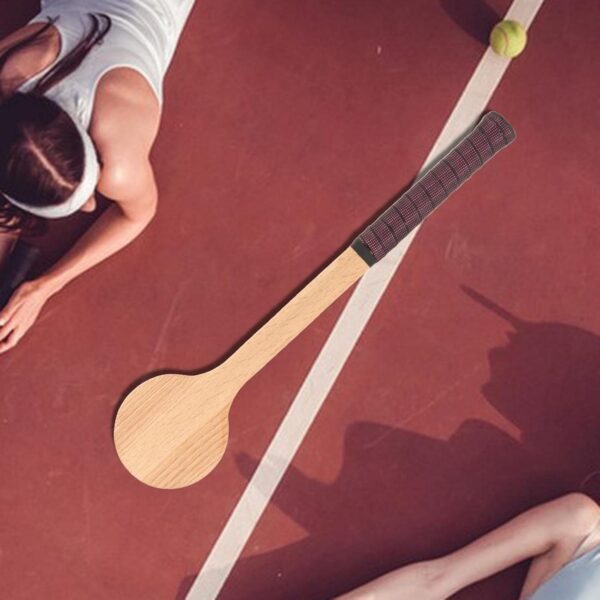 Creations Wooden Tennis Pointer Spoon Wooden Spoon 55x12cm for Training Beginner Black Pink - Image 3