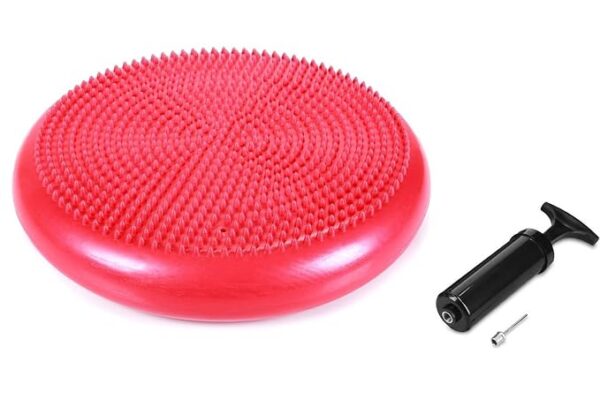 Inflated Stability Wobble Cushion Pad – Extra Thick Yoga & Balance Disc with Pump, 33 cm (13 in) – Sensory Seat Cushion for Kids & Adults, Core & Leg Workout - Image 6